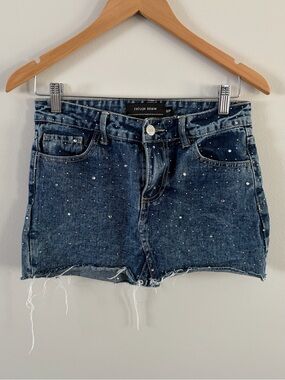 Crystal Embellished Women's Denim Shorts